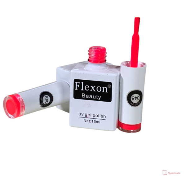 Flexon Beauty Gel Nail Polish | vibrant Pink 048 | 0.5oz - Image 2
