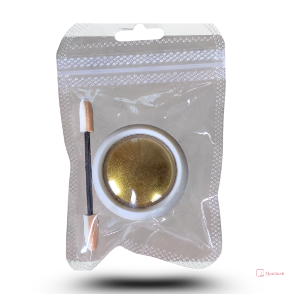 Mirror Chrome Nail Powder | Pigment for brilliant Shine effect - Gold
