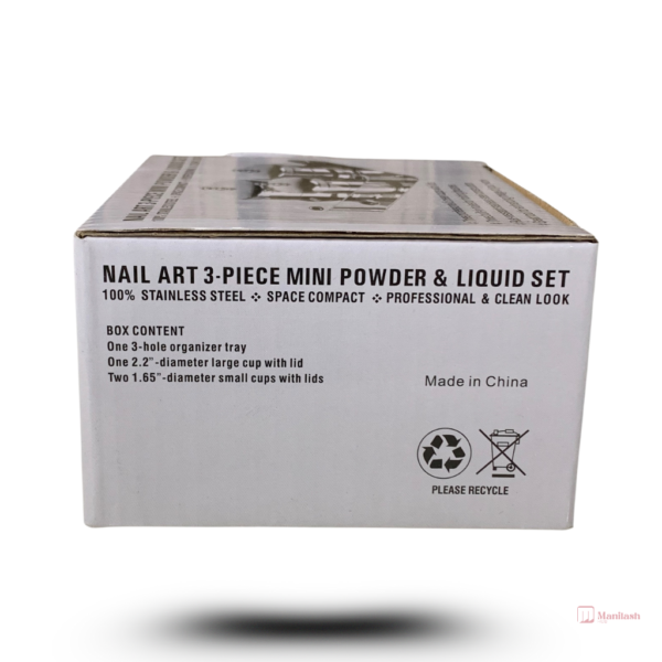 Nail Art 3- piece Mini Powder and Liquid set | 100% Stainless Steel | Each - Image 5