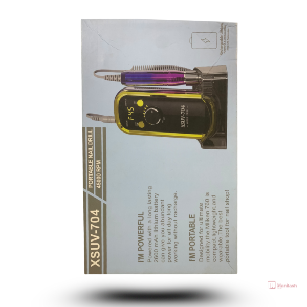 Rechargeable Mobile Nail Drill XSUV-704 | Black | 45000RPM - Image 3