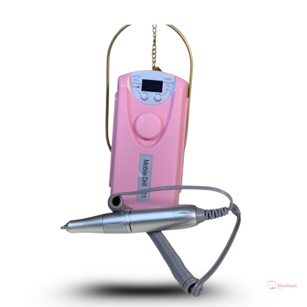 Rechargeable Mobile Nail Drill 101 | Pink | 35000RPM - Image 3
