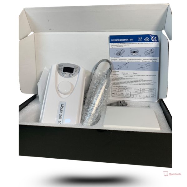 Rechargeable Mobile Nail Drill 101 | White | 35000RPM - Image 3